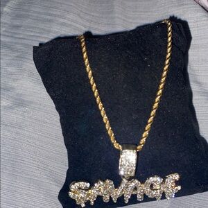 Gold and Silver Pendant Necklace